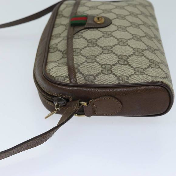 GUCCI GG Supreme Web Sherry Line Shoulder Bag Beige Green 116 02 089 Auth 73003 - Picture 3 of 16